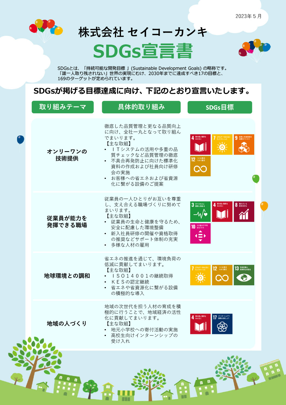 SDGs宣言書